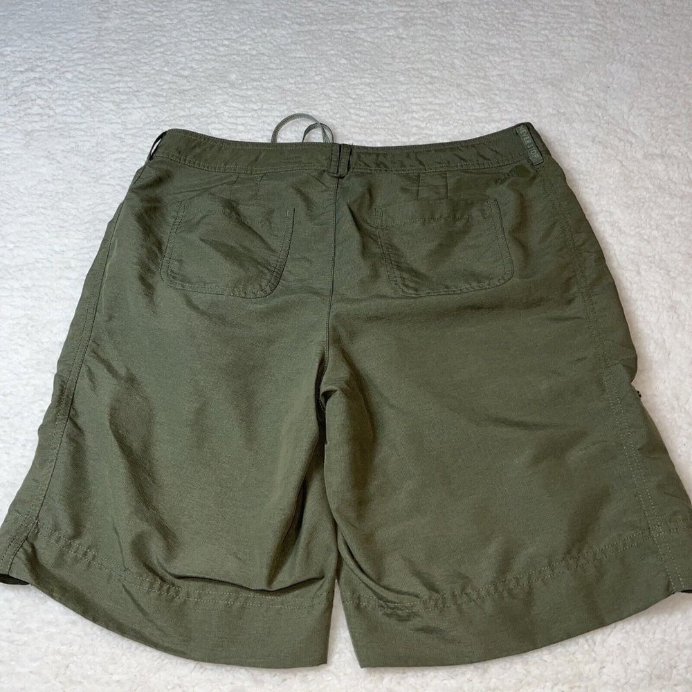 North Face Women's Size 6 Olive Green Shorts Drawstring Belt Loop Stowe Pocket - Picture 6 of 9